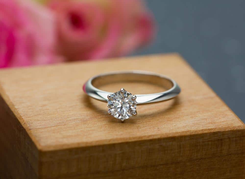 BAGUE DE MARIAGE En Diamant IGI Lab Grown Ronde 1,30 Ct 950 Bracelet En